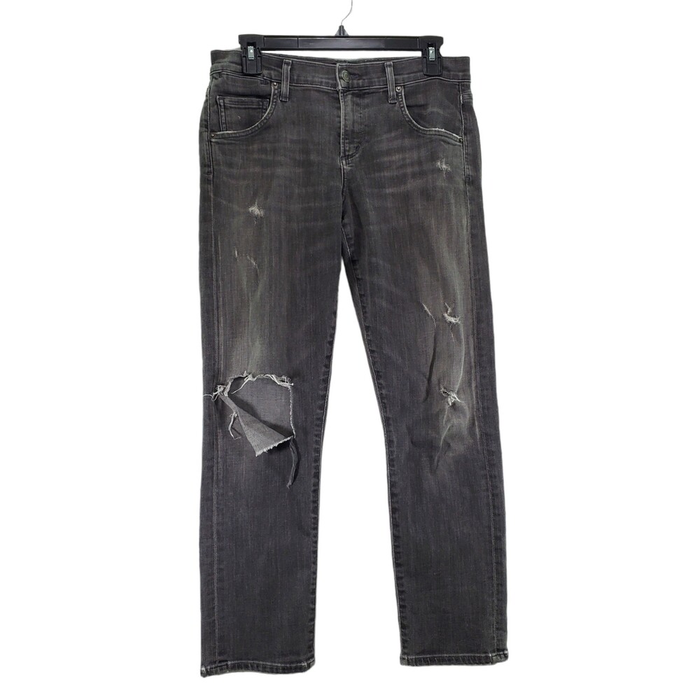 A Gold E 26 Isabel Slim Fit Boyfriend Agolde Grey Distressed Holes Low Rise